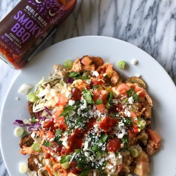 Potachos with bbq sauce