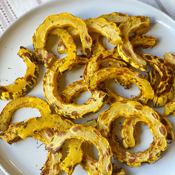 roasted delicata squash on a plate